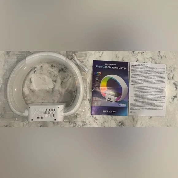 Bell + Howell Bluetooth Speaker Table Lamp Wireless Phone Charger Stand Alarm - Picture 6 of 8